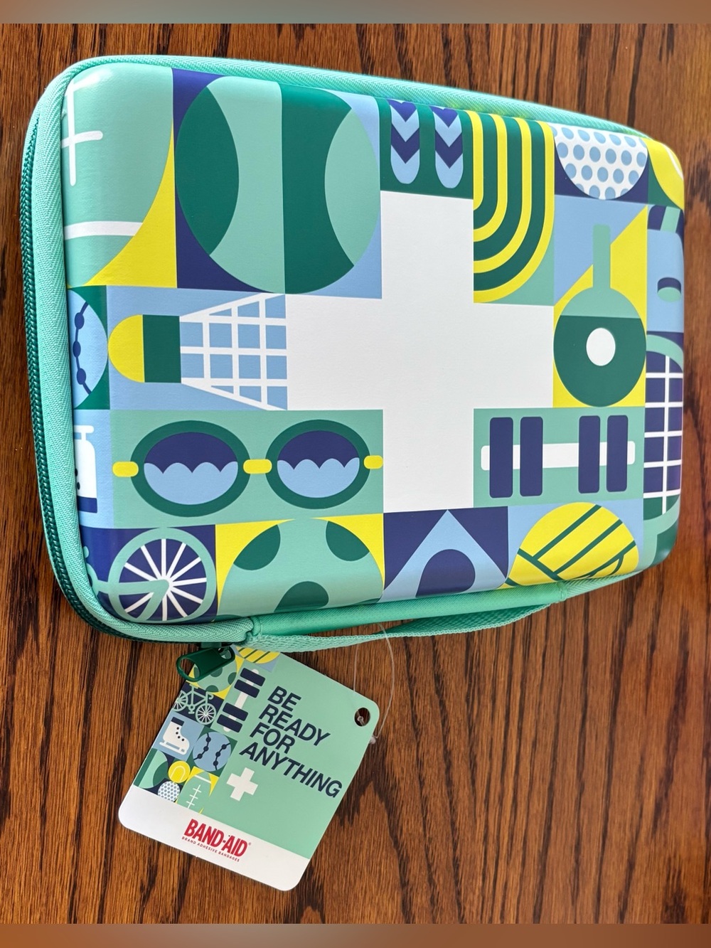First Aid Pouch - Teal Geometric